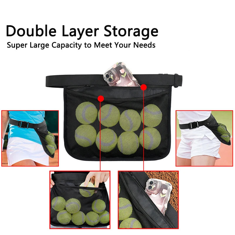 Adjustable Pickleball Ball Holder Waist Pouch